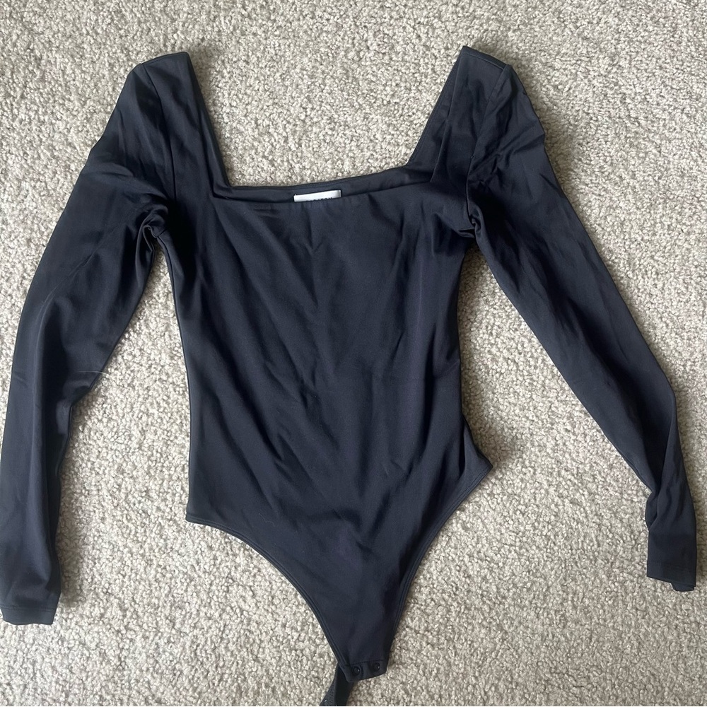 Aritzia Black Long Sleeve Bodysuit